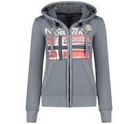 Geographical Norway FARLOTTE Lady - Sudadera Mujer Manga Larga Bolsillos - Sudadera Mujer Manga Larga Pullover Invierno - Sudadera Chaqueta Sudaderas Casual Clásico (Gris Oscuro, XXL)