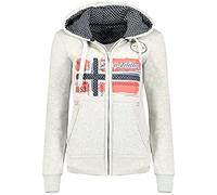 Geographical Norway FARLOTTE Lady - Sudadera Mujer Manga Larga Bolsillos - Sudadera Mujer Manga Larga Pullover Invierno - Sudadera Chaqueta Sudaderas Casual Clásico (Gris Claro, XL)