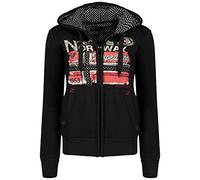 Geographical Norway Farlotte Lady - Sudaderas Mujer con Capucha Y Bolsillos - Sudadera Manga Larga Chaqueta Caliente - Cremallera Jersey Mujeres Primavera Verano Otoño Invierno (Negro L)