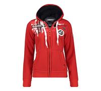 Geographical Norway Fespote Lady - Sudaderas Mujer Con Capucha Y Bolsillos - Sudadera Manga Larga Chaqueta Caliente - Cremallera Jersey Mujeres Primavera Verano Otoño Invierno (Rojo XL)