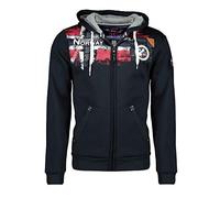 Geographical Norway FESPOTE Men - Sudadera Bolsillo Canguro Hombre - Sudadera Logotipo Hombre - Hoodie Manga Larga Capucha Hood - Sudadera Invierno Capucha Cremallera Sweat (Azul Marino S)