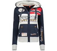 Geographical Norway Flyer Lady - Sudadera con Capucha para Mujer Bolsillos - Sudadera para Mujer Jersey Informal de Manga Larga Abrigo - Chaqueta con Capucha Tops Deportivos (Azul Marino L Talla 3)