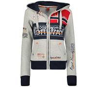 Geographical Norway Flyer Lady - Sudaderas Mujer Con Capucha Y Bolsillos - Sudadera Manga Larga Chaqueta Caliente - Cremallera Jersey Mujeres Primavera Verano Otoño Invierno (Claro Gris XL)