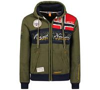 Geographical Norway Flyer Men - Sudadera Con Cremlera Para Hombres - Sudadera Pullover Logotipo Manga Larga Ciente - Rego Ide Temporada Primavera Verano Otoño Invierno (Caqui L)