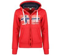Geographical Norway Gayto Lady - Sudadera de Mujer Capucha Bolsillos Canguro - Sudaderas Mujer Casual Manga Larga cálida (Rojo S Talla 1)