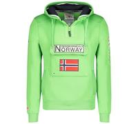Geographical Norway GYMCLASS Flash Green Men 054 POP (WW4181H/GN-Flashy Green) Sudadera para hombre con capucha en verde brillante, para ponerse sobre la cabeza, transpirable, M