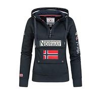 Geographical Norway GYMCLASS Lady - Sudadera Mujer Bolsillos Kangaroo - Sudadera Caliente Mujer - Suéter Abrigos Manga Larga - Hoodie Tops Casual Abrigo Estilo Azul Marino 2XL - Talla 5