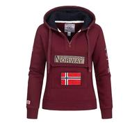 Geographical Norway Gymclass Lady - Sudaderas Mujer con Capucha Y Bolsillos - Sudadera Manga Larga Chaqueta Caliente - Cremallera Jersey Mujeres Primavera Verano Otoño Invierno (Burdeos L)