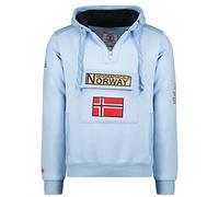 Geographical Norway GYMCLASS Men - Sudadera Capucha Bolsillos Hombre - Chaqueta Casual Hombres Abrigo - Camisetas Camisa Manga Larga - Hoodie Deportiva Regular Fitness Jacket Tops (Azul Cielo S)