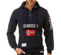 Geographical Norway GYMCLASS Men - Sudadera Capucha Bolsillos Hombre - Chaqueta Casual Hombres Abrigo - Camisetas Camisa Manga Larga - Hoodie Deportiva Regular Fitness Jacket Tops (Marina XL)