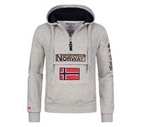 Geographical Norway GYMCLASS Men - Sudadera Capucha Bolsillos Hombre - Chaqueta Casual Hombres Abrigo - Camisetas Camisa Manga Larga - Hoodie Deportiva Regular Fitness Jacket Tops (Gris Claro XXL)