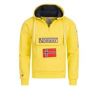 Geographical Norway GYMCLASS Men - Sudadera con Capucha y de Bolsillo Canguro para Hombre - Sudadera con Logo de la Marca y Manga Larga (Amarillo Claro, S)