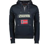 Geographical Norway GYMCLASS Men - Sudadera con Capucha y de Bolsillo Canguro para Hombre - Sudadera con Logo de la Marca y Manga Larga (Azul Marino, L)