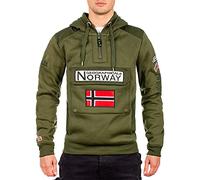 Geographical Norway GYMCLASS Men - Sudadera De Bolsillo Canguro para Hombre - Sudadera con Logo para Hombre - Sudadera con Capucha De Manga Larga - Sudadera Sport Regulier (Caqui XL)