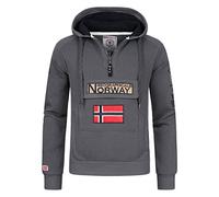 Geographical Norway GYMCLASS Men - Sudadera De Bolsillo Canguro para Hombre - Sudadera con Logo para Hombre - Sudadera con Capucha De Manga Larga - Sudadera Sport Regulier (Gris Oscuro XL)