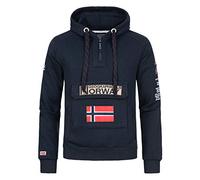 Geographical Norway Gymclass Men - Sudadera Hombre con Capucha Bolsillo Canguro para Hombres - Jersey Sudaderas Manga Larga - Ropa para Hombre Primavera Verano Otoño Invierno (Azul Marino S)