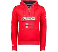 Geographical Norway GYMCLASS Men - Sudadera De Bolsillo Canguro para Hombre - Sudadera con Logo para Hombre - Sudadera con Capucha De Manga Larga - Sudadera Sport Regulier (Rojo S)