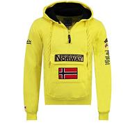 Geographical Norway Gymclass - Sudadera con Capucha para Hombre Amarillo Fluorescente S