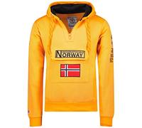 Geographical Norway Gymclass - Sudadera con Capucha para Hombre (XL, Naranja Fluorescente)