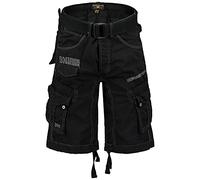 Geographical Norway Hombre Algodón Cortos Cargo Parasol Stoff-Gürtel - Negro, 3XL