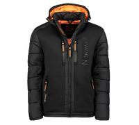 Geographical Norway IMS Production Chaqueta acolchada de invierno para hombre, con capucha, forrada y cálida. Anorak de exterior, para esquí y snowboard. Para invierno y otoño, tallas S-7XL, Negro ,