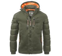 Geographical Norway IMS Production Chaqueta acolchada de invierno para hombre, con capucha, forrada y cálida, anorak de exterior, para esquí y snowboard, para invierno y otoño, tallas S-7XL, caqui, M