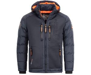 Geographical Norway IMS Production - Chaqueta acolchada de invierno para hombre, con capucha, forrada y cálida, anorak de exterior, para esquí y snowboard, para invierno y otoño, tallas S-7XL, Azul