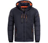 Geographical Norway IMS Production Chaqueta acolchada para hombre, con capucha, forrada y cálida. Anorak de exterior, para esquí y snowboard. Para invierno y otoño, tallas S-7XL, azul