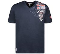 Geographical Norway JOLYMPIA - Camiseta Algodón para Hombre - Camiseta Modelo Hombre con Logo - Shirt Regular Manga Corta - Camisetas Cuello Clasica Casual - Regalo Original para Hombre (Marina XL)
