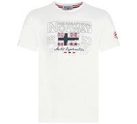 Geographical Norway JOLYMPIA - Camiseta Algodón para Hombre - Camiseta Modelo Hombre con Logo - Shirt Regular Manga Corta - Camisetas Cuello Clasica Casual - Regalo Original para Hombre (Blanco XL)