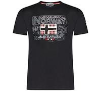 Geographical Norway JOLYMPIA - Camiseta de Algodón para Hombre - Modelo con Logo y Manga Corta - Cuello Clásico Casual - Regalo Original (Negro L)