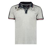 Geographical Norway Kalvin Men - Polo para Hombre, Estampado clásico, algodón, Manga Corta, Cuello de botón, Informal, Informal, Estilo clásico (Gris, XXL)