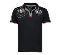 Geographical Norway Kalvin Men - Polo para Hombre, Estampado clásico, algodón, Manga Corta, Cuello de botón, Informal, Informal, Estilo clásico (Negro, M)