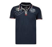 Geographical Norway Kalvin Men - Polo para Hombre, Estampado clásico, algodón, Manga Corta, Cuello de botón, Informal, Informal, Estilo clásico (Marino, 3XL)