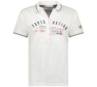 Geographical Norway Kerria Lady Polo Mujer Clásico, Polos de Algodón Manga Corta Casual Cuello con Botones, Camisetas Casuales Regular Clásico, Primavera Verano (Blanco L)