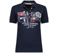 Geographical Norway Kerry Lady - Polo de algodón para Mujer - Regular Fit de Manga Corta - Camiseta clásica Transpirable para Mujer (Azul_Marino S Talla 1)