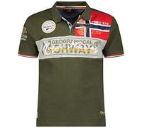 Geographical Norway Kidney - Polo Algodón con Logo para Hombre - Camisa Fit Comodidad - Camiseta Bordado Transpirable Manga Corta - Camisetas Cuello Clasico Casual (Caqui, XL)