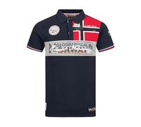 Geographical Norway Kidney - Polo Algodón con Logo para Hombre - Camisa Fit Comodidad - Camiseta Bordado Transpirable Manga Corta - Camisetas Cuello Clasico Casual (Marino, M)