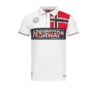 Geographical Norway Kidney - Polo Algodón con Logo para Hombre - Camisa Fit Comodidad - Camiseta Bordado Transpirable Manga Corta - Camisetas Cuello Clasico Casual (Blanco, XL)