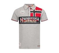 Geographical Norway Kidney - Polo Algodón con Logo para Hombre - Camisa Fit Comodidad - Camiseta Bordado Transpirable Manga Corta - Camisetas Cuello Clasico Casual (Gris, XXL)