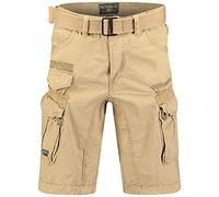 Geographical Norway Men's Bermuda Shorts, Beige, Size XL, 7 Pockets