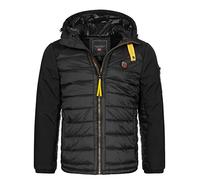 Geographical Norway Men's Winter Jacket Parka Quilted Jacket Hood Softshell Quilted, black, XL
