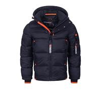 Geographical Norway Men's Winter Jacket Warm Lined Parka Quilted Outdoor Quilted Warm Quilted Buffer FvS Production H-H, navy, XL