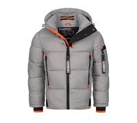 Geographical Norway Men's Winter Jacket Warm Lined Parka Quilted Outdoor Quilted Warm Quilted Buffer FvS Production H-H, gray, S