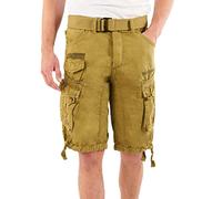 Geographical Norway Panoramique Men - Bermudas Short Algodón Fit - Pantalones Cortos Deportivos para Hombres - Bermudas Hombre - Shorts Cortos Cinturón - Bermuda Ajuste Normal Cómodo (Masilla L)