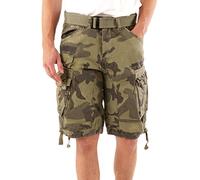 Geographical Norway Panoramique Men - Bermudas Short Algodón Fit - Pantalones Cortos Deportivos para Hombres - Bermudas Hombre - Shorts Cortos Cinturón - Bermuda Ajuste Cómodo (Camo Gris Claro 3XL)