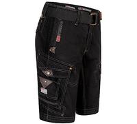 Geographical Norway Pantalones cortos cargo hasta la rodilla, bermudas, verano, vacaciones, ocio, FVS Production H-H, talla de pantalón: 3XL / W38, color: negro