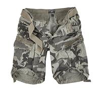 Geographical Norway Pantalones cortos cargo para hombre Panoramique Camo, pantalones cortos de verano, incluye cinturón, bolsillos laterales, color gris oscuro S, gris, S
