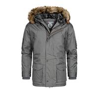 Geographical Norway Parka - Chaqueta de invierno para hombre, con capucha, piel sintética, SP216H/GN, talla L, color gris oscuro, gris oscuro, L
