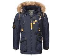 Geographical Norway - Parka de invierno de lujo para hombre con capucha - Parka cálida y acolchada - Parka para exteriores, esquí, snowboard con capucha, XL